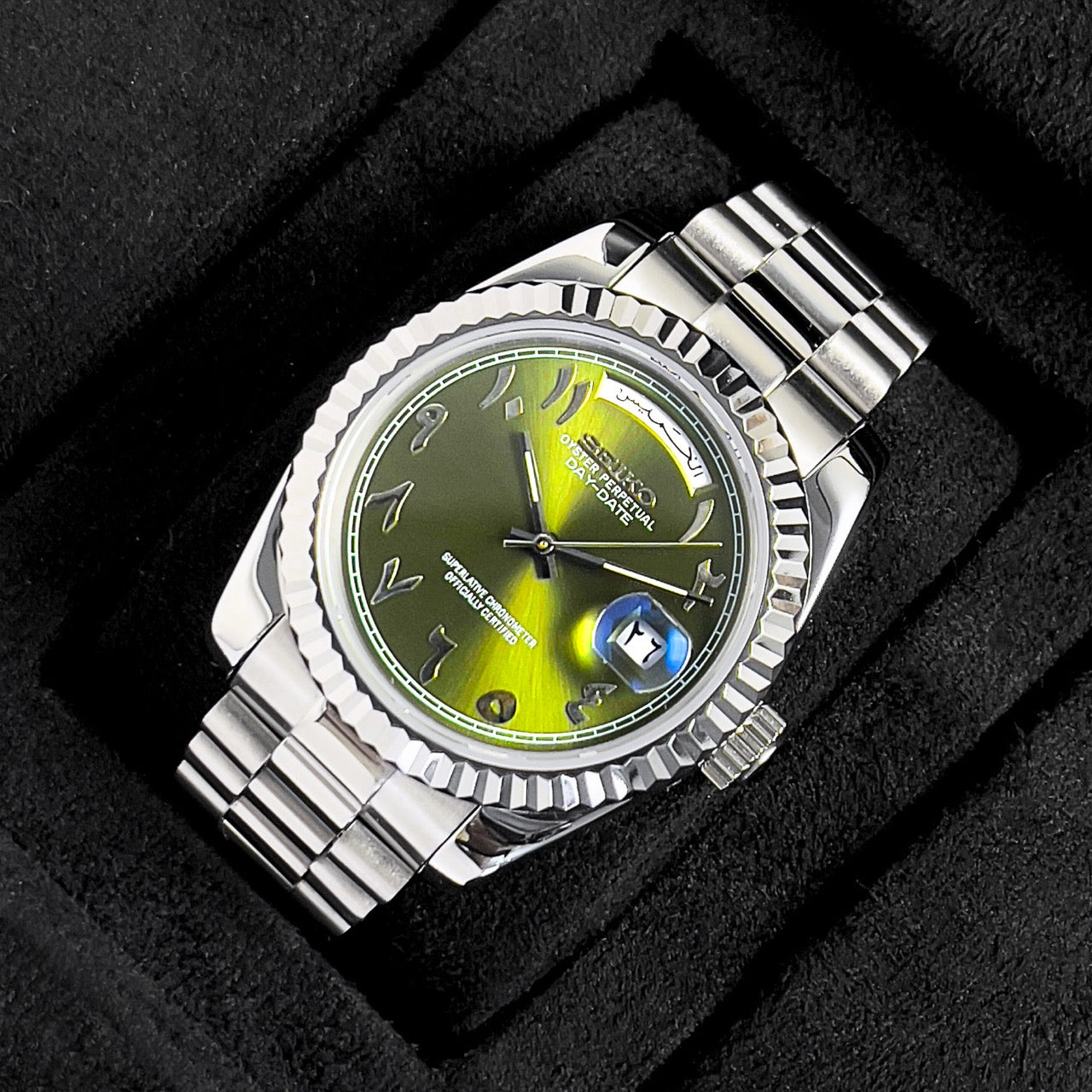Seiko Mod Day-Date Arabic Olive Green