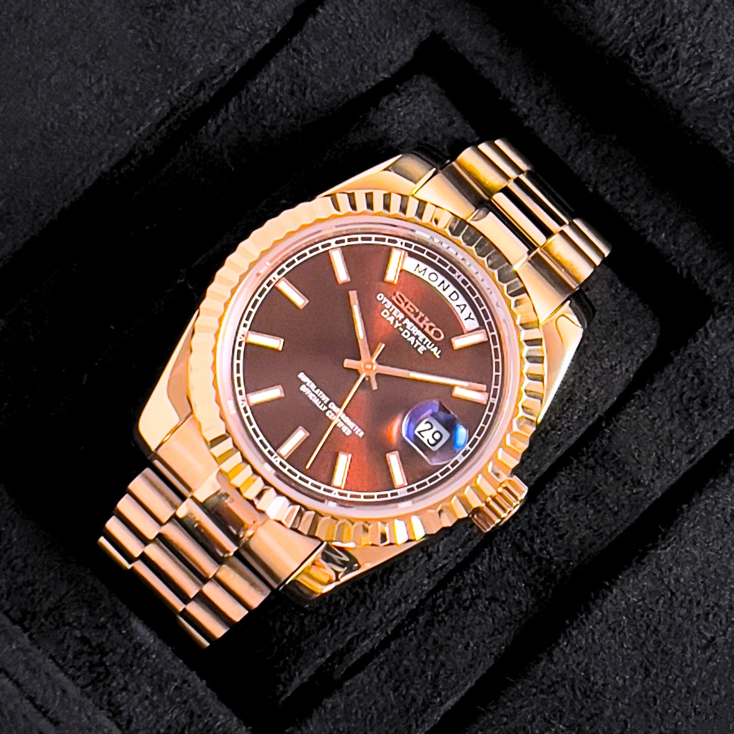 Seiko Mod Day-Date Chocolate