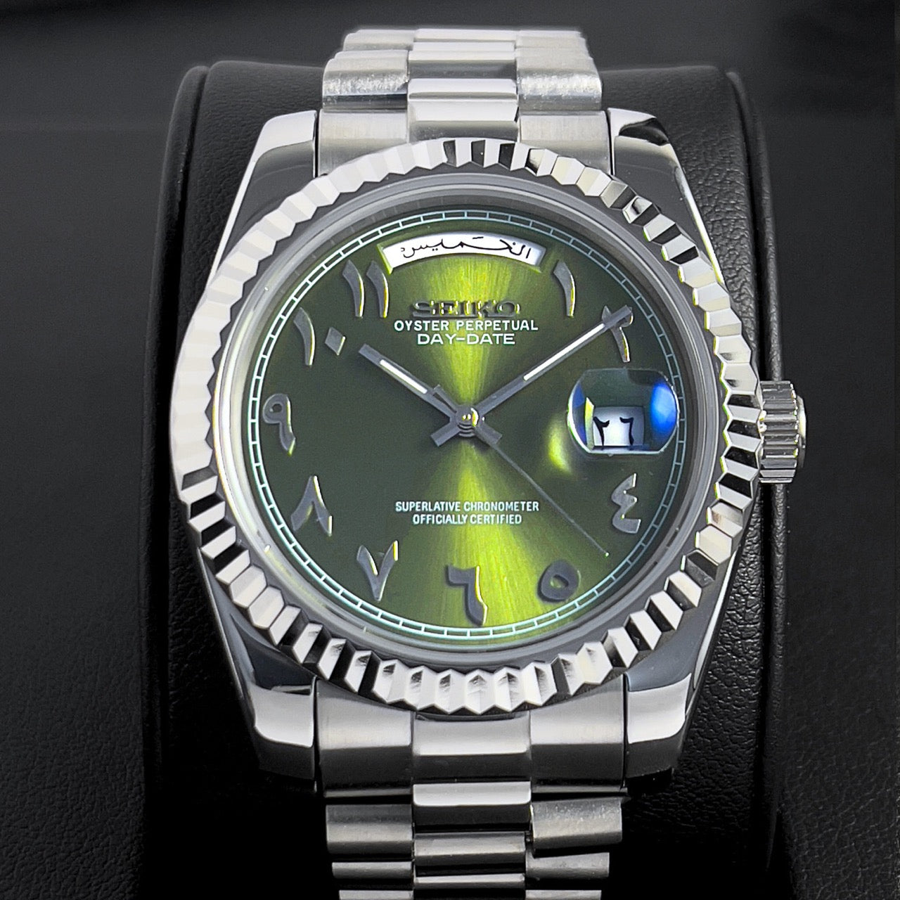 Seiko Mod Day-Date Arabic Olive Green
