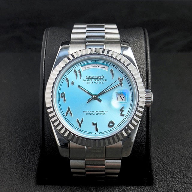 Seiko Mod Day-Date Arabic Ice Blue