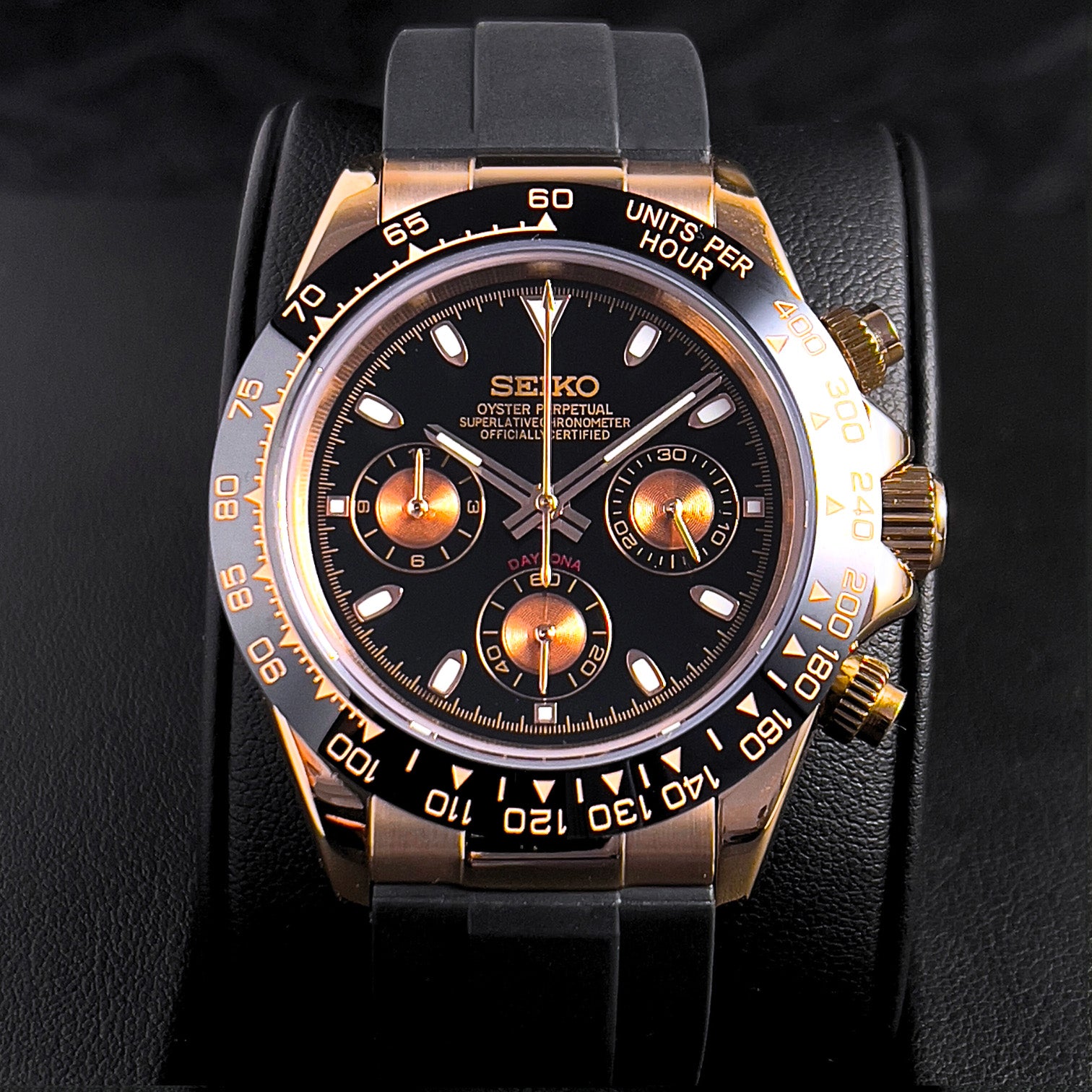 Seiko Mod Daytona Rose Gold & Black