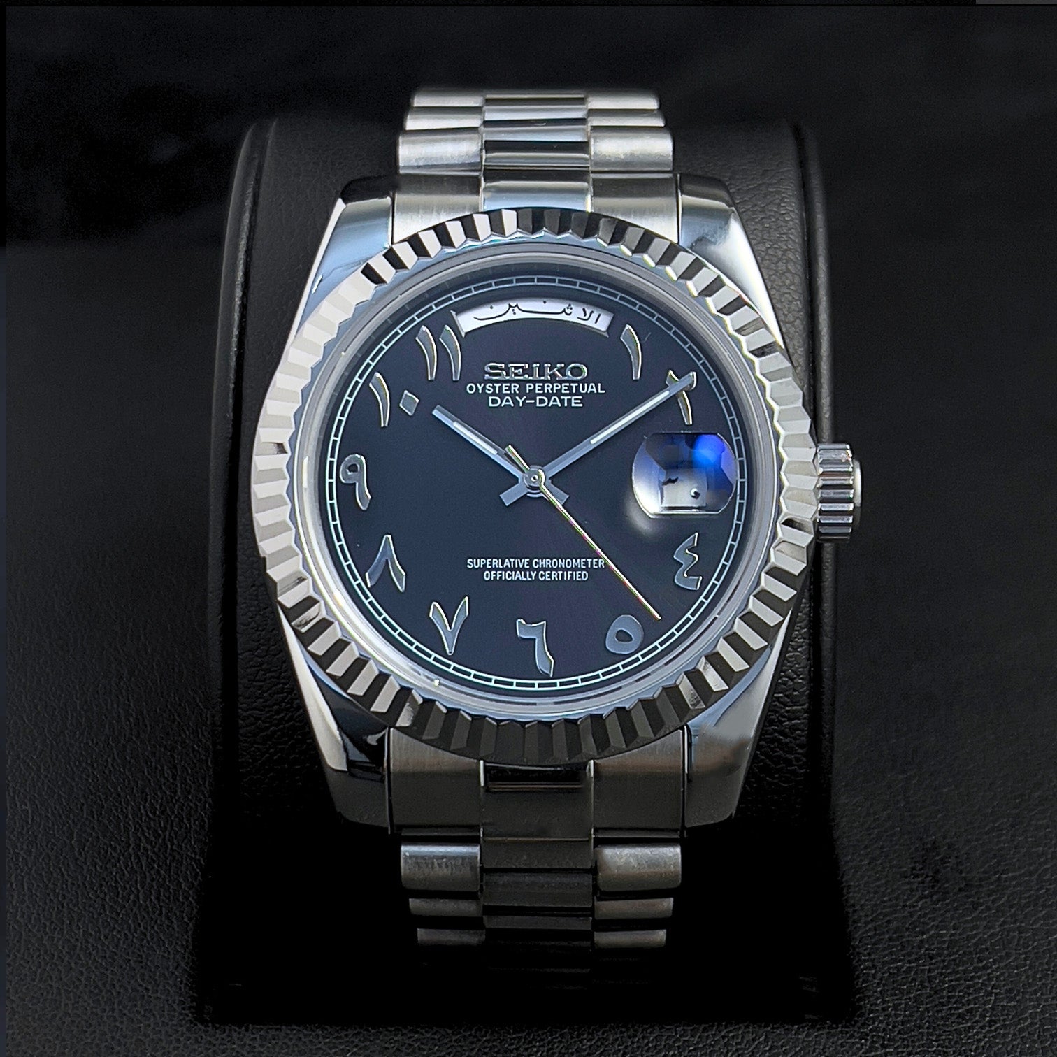 Seiko Mod Day-Date Arabic Black