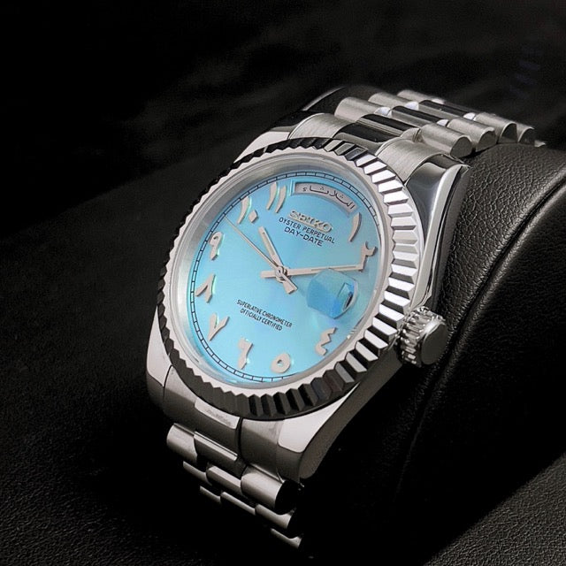Seiko Mod Day-Date Arabic Ice Blue