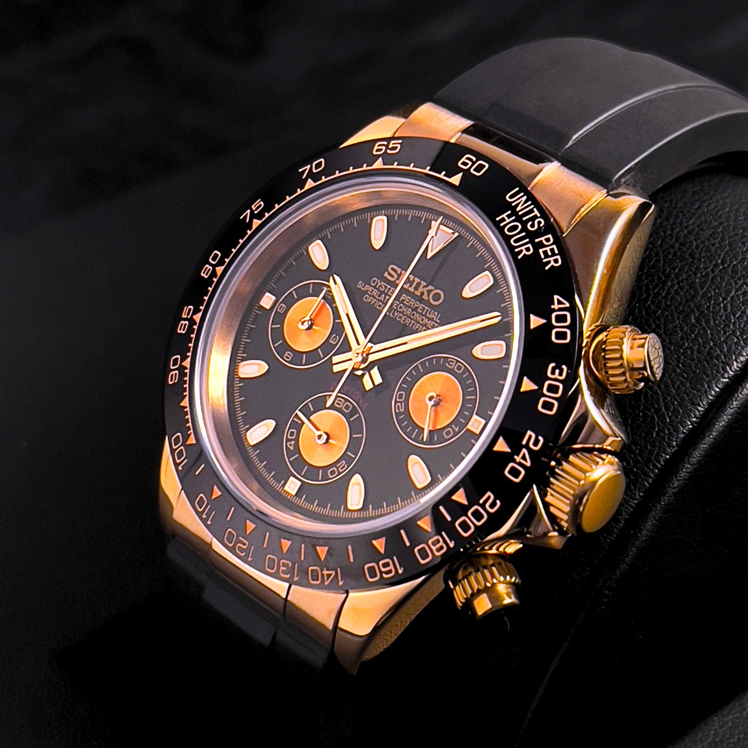 Seiko Mod Daytona Rose Gold & Black